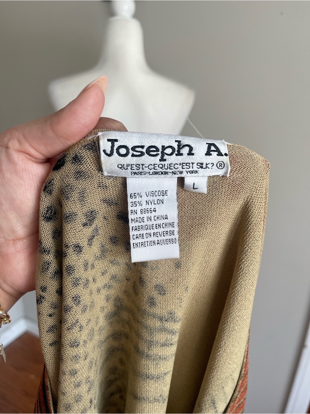 Joseph A Rust, Black and Cream Abstract Animal-Print Long Sleeve Top - Picture 5 of 5